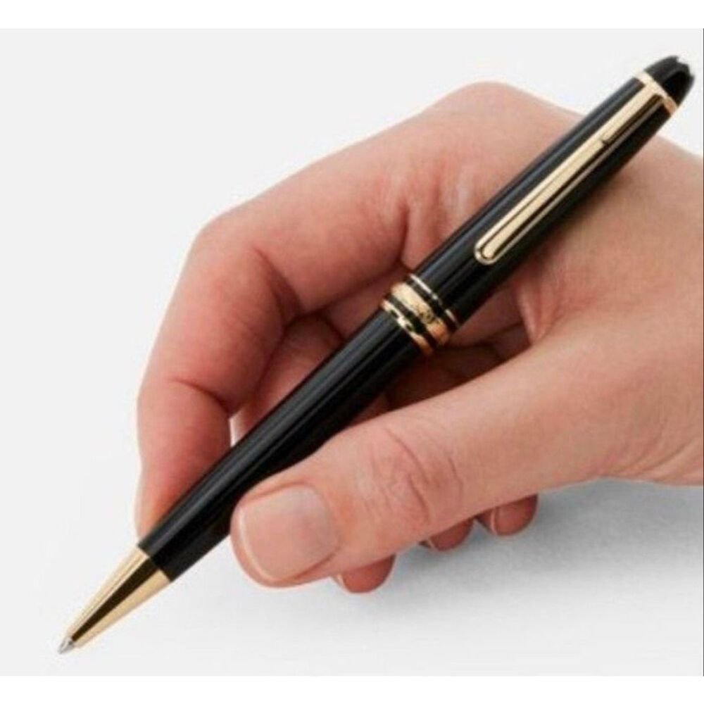 Montblanc Meisterstuck Gold Plated Classique Ballpoint Pen Black Office Luxury